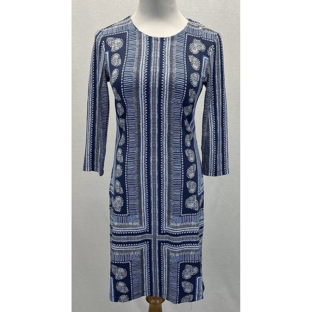 J.Mclaughlin Sophia Dress Women's S Catalina Cloth Blue Multi Coastal Resort